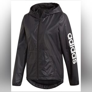 Adidas Essentials Linear Hooded Jacket Size Small